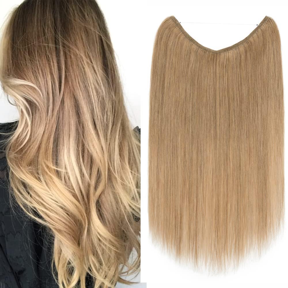 Majik Human Hair V-Shape Extensions for Women 100grams with Hair Brush (14 Inch, Light Brown)-image-48