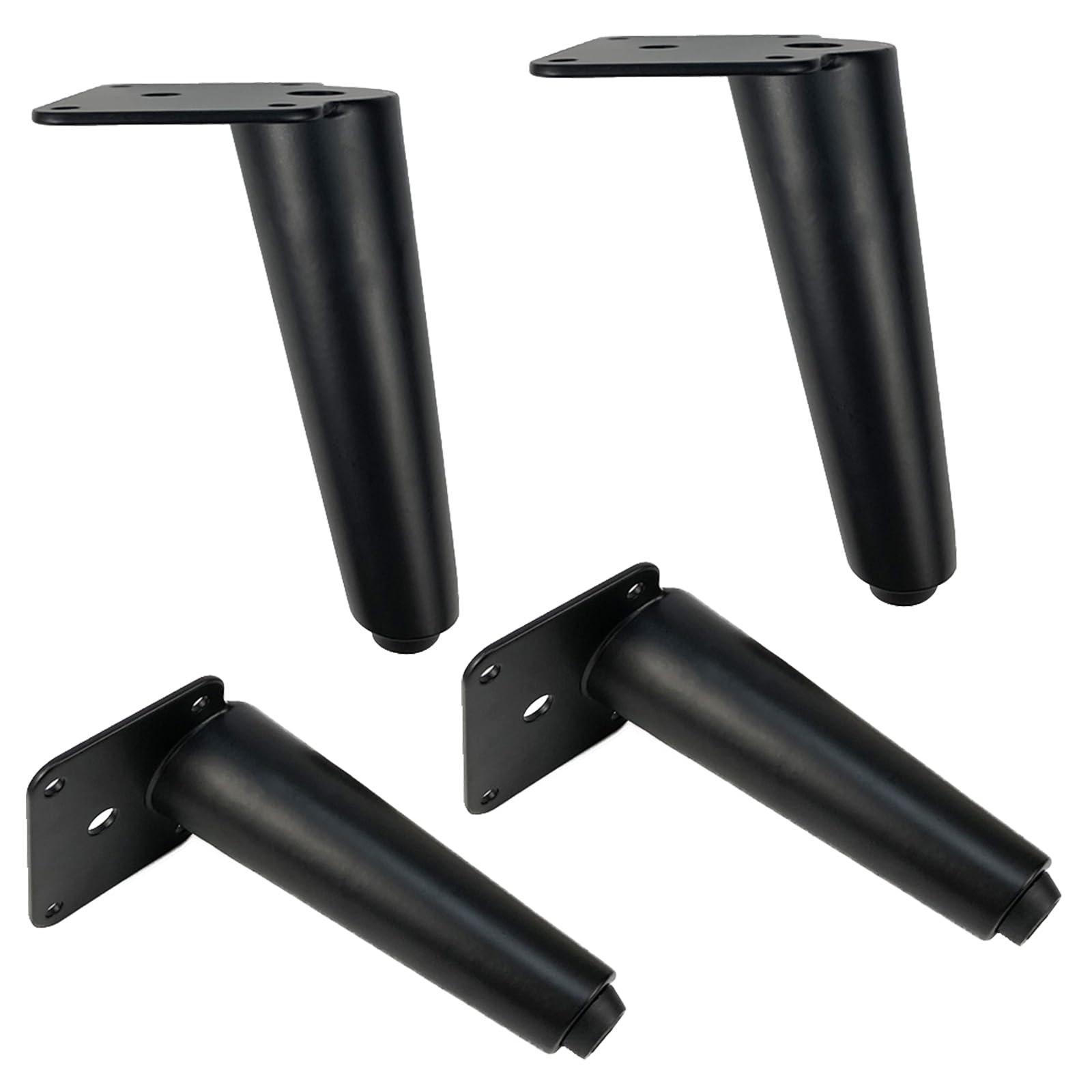 Generico Gambe per Mobili Piedini per Tavolo Conici Neri 4 Pezzi Supporto in Ferro Nero Vernice Spray Piedini per Divano Altezza 15,5 cm/6,1" Piedini per Mobile 15,5 cm/6,1"