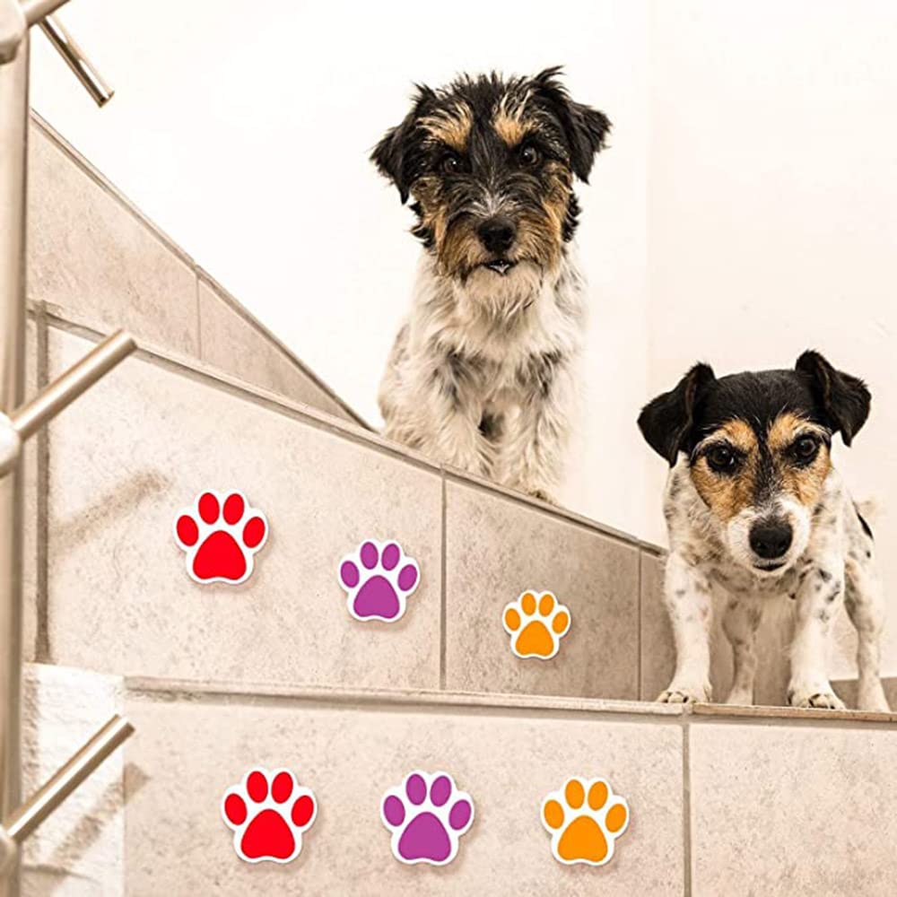 Sticker Porte Empreinte Chien 3D 95x215 Cm - Autocollant Mural Amovible Décoration Colorée