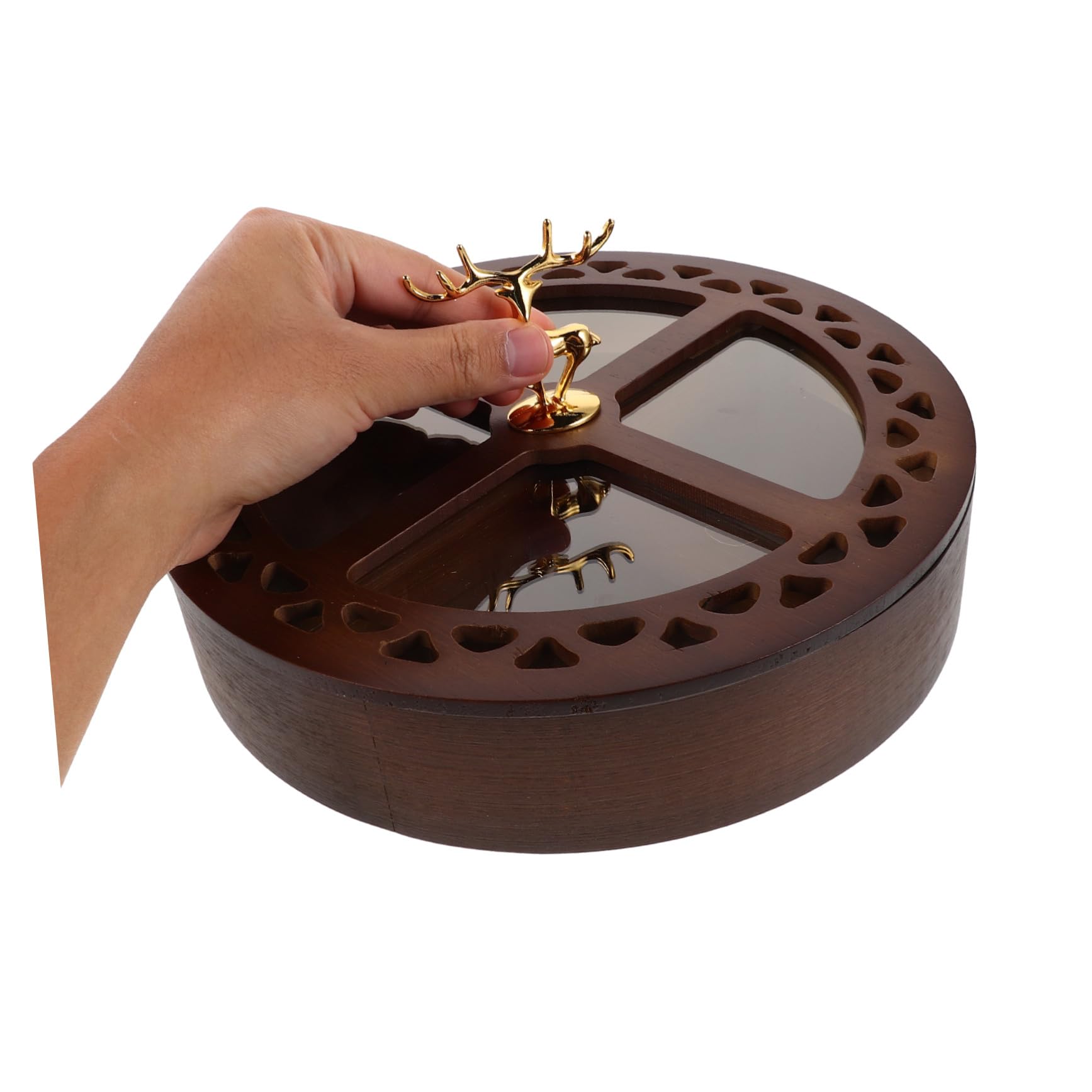 Zerodeko Boîte De Rangement à Couvercle avec Quatre Compartiments pour Fruits Secs Et Noix Plat De Service à Bonbons Et Noix Hermétique