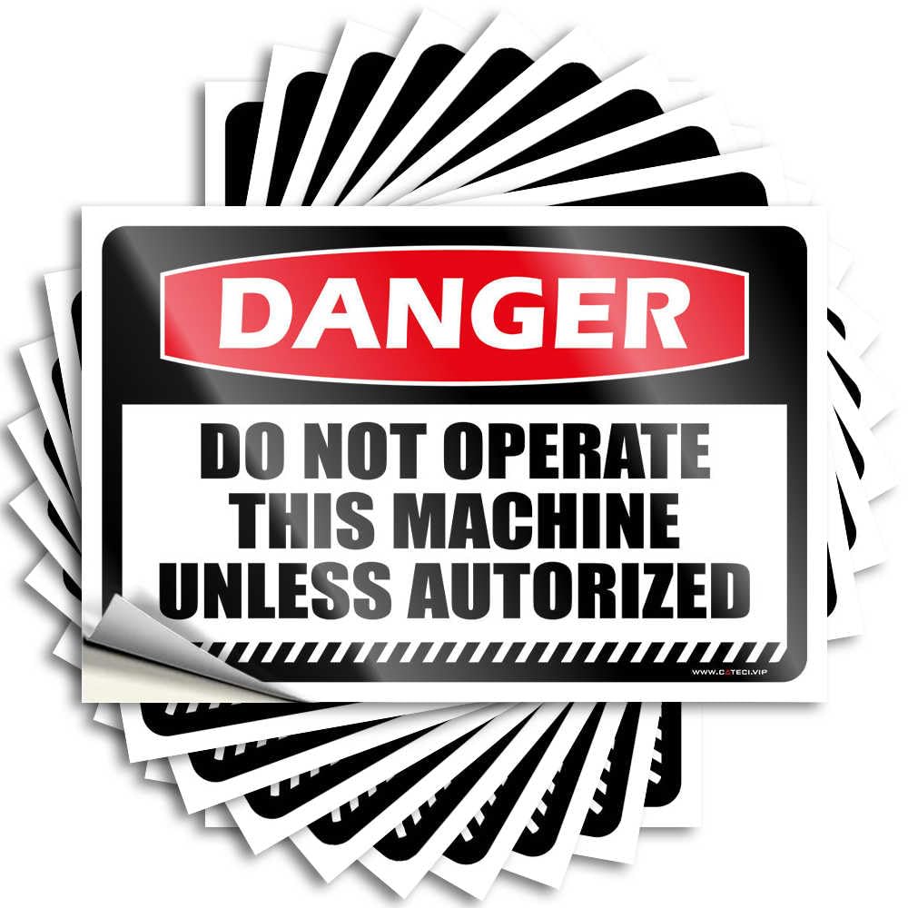 Girly Door Bumper - Danger Do Not Operate This Machine Unless Autorized Accent Durable Sticker Easy Apply for Adults Decor(12X18CM)