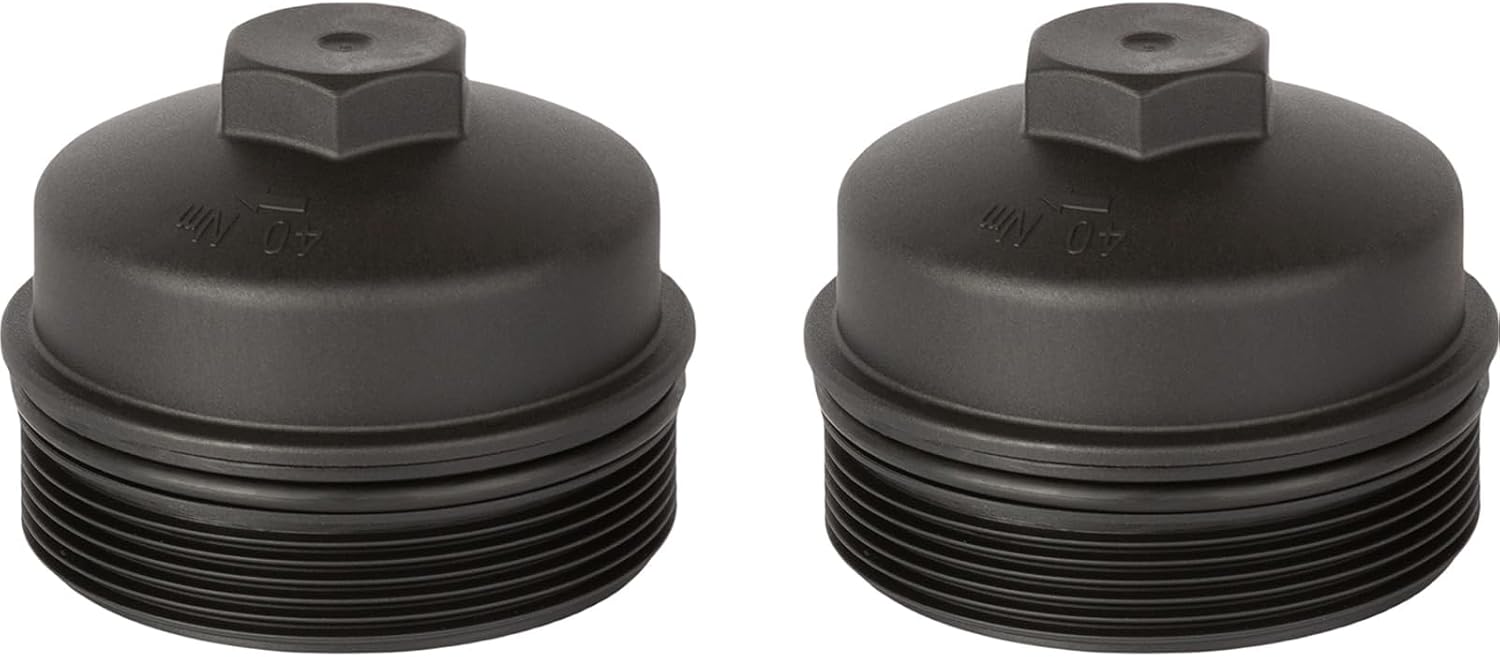 GETOPAUTO 3C3Z6766CA Oil Filter Cap Compatible with Ford 6.0 6.4 Powerstroke 2003-2010 F250 F350 F450 F550 Super Duty,2003-2005 Excursion,6.0L 6.4L Diesel Replaces EC-781,3C3Z-6766-CA (Set of 2)