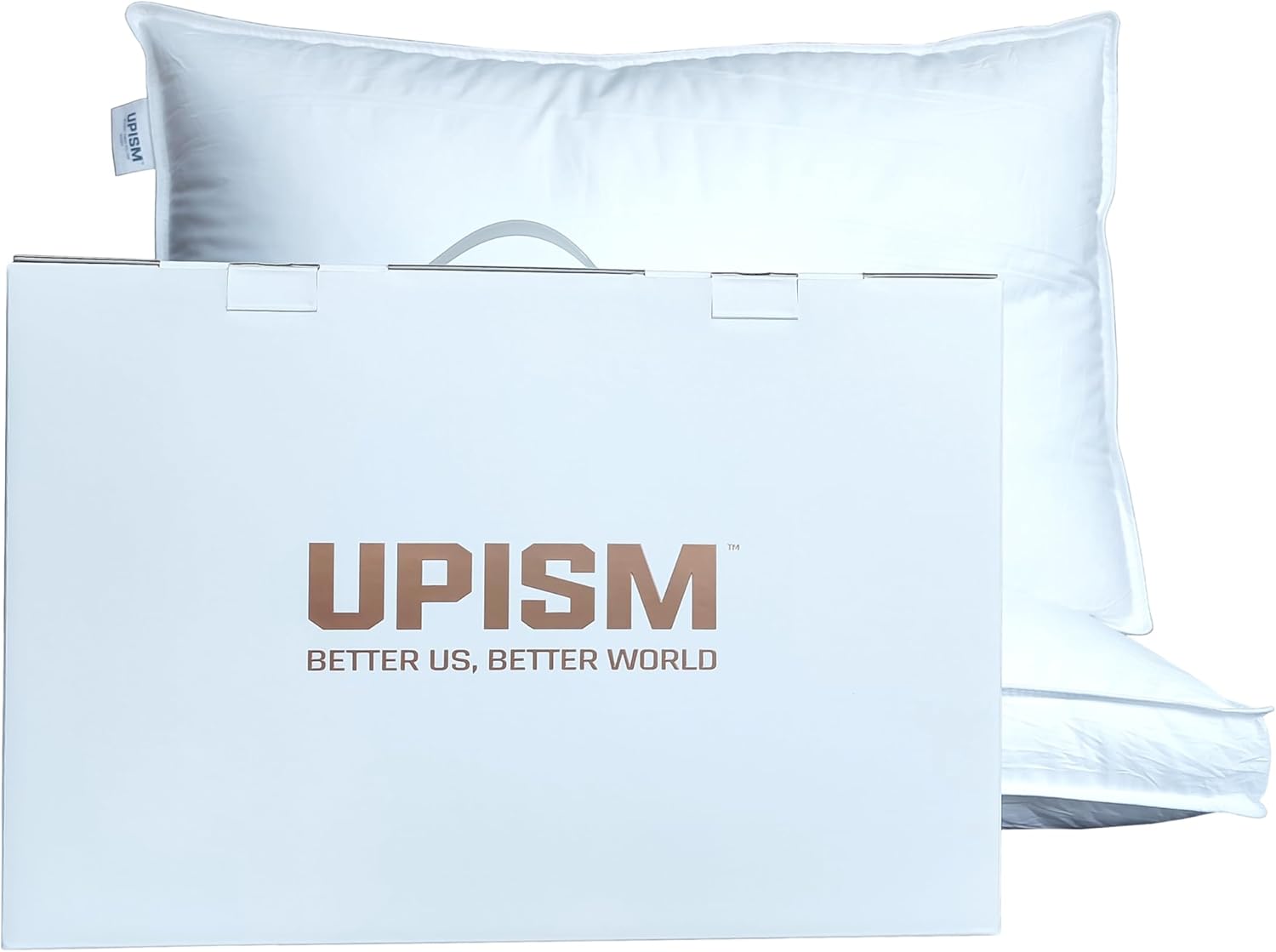 Premium Bed Pillows, Luxury Hotel Pillows, Queen Size Set of 2, Down Alternative Fill, Hypoallergenic and Comfort, Global Choice Popular Gift, Gusseted Pillow for Back, Stomach or Side Sleepers