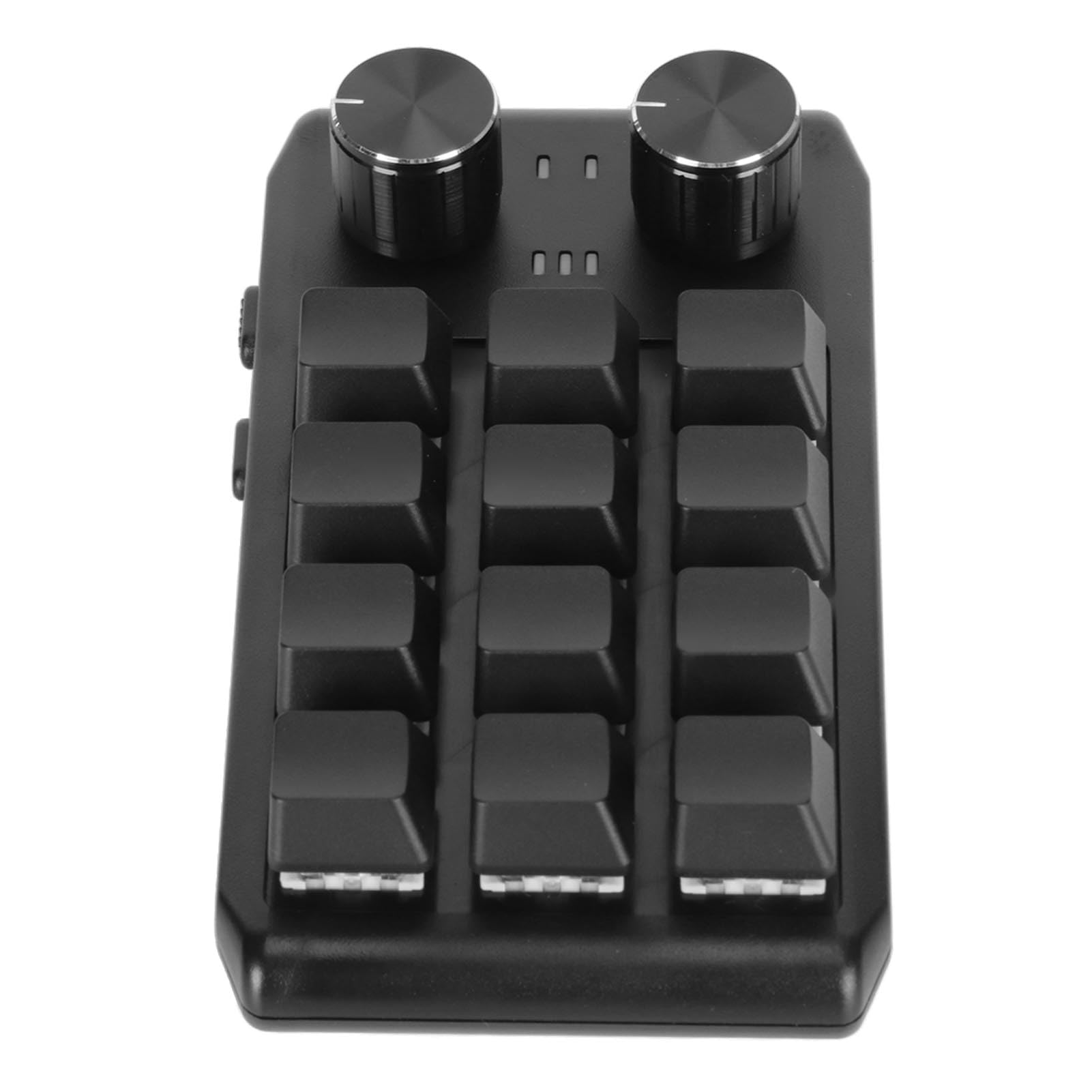 Teclado Personalizado Mini Teclado Mecánico con Interruptor Rojo de 12 Teclas, Teclado Macro Programable de 2 Perillas con Multifunción para Computadora (BT inalámbrico (batería