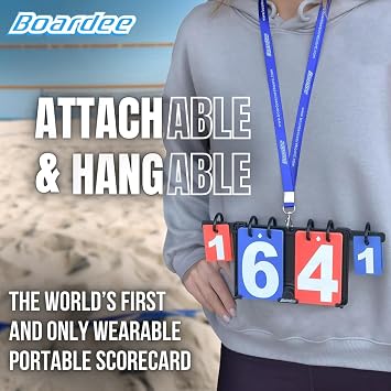 Scoring Board – Wearable & Attachable Manual Cornhole Scoreboard - Score Keeper for Beach Volleyball, Tennis, Ping Pong – Weatherproof Portable Scoreboard for Easy Scoring
