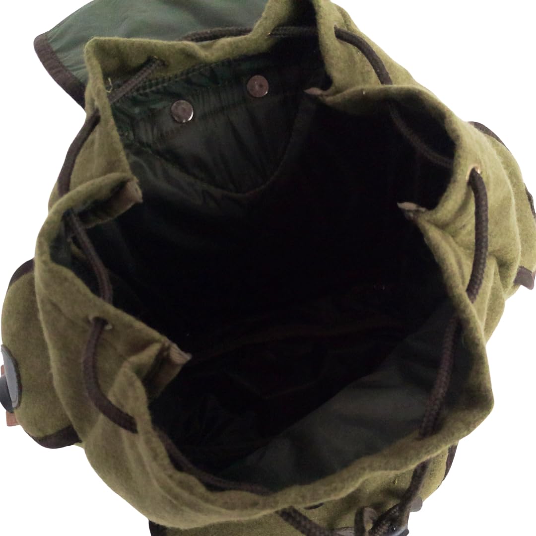 Lodenrucksack 15L – geräuscharm, aus Loden gefertigt, mit Knebelverschlüssen, gepolsterte Schulterriemen, Outdoorrucksack für Jagd, Wandern & Freizeit
