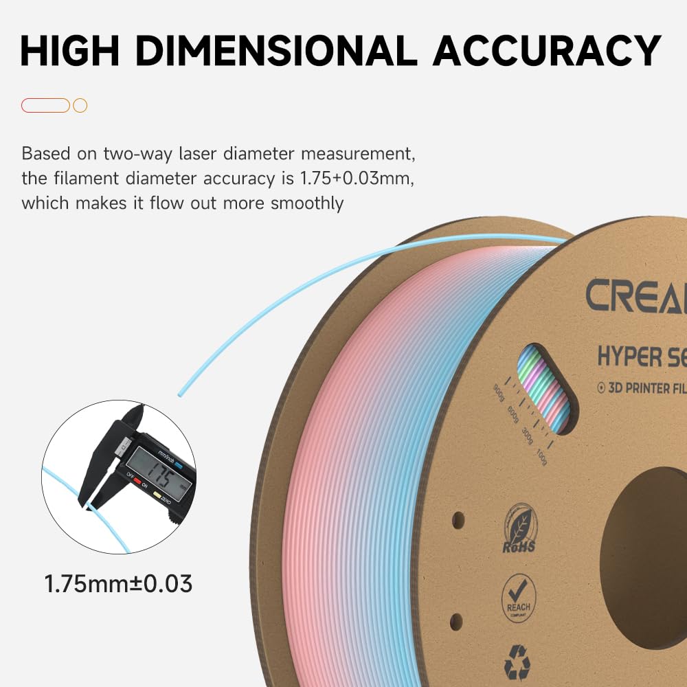 Creality - Filamento oficial de impresora 3D, filamento de impresión 3D de ácido poliláctico para impresión de alta velocidad, duradero y resistente, suave, precisión dimensional +/-0.02 mm, carrete
