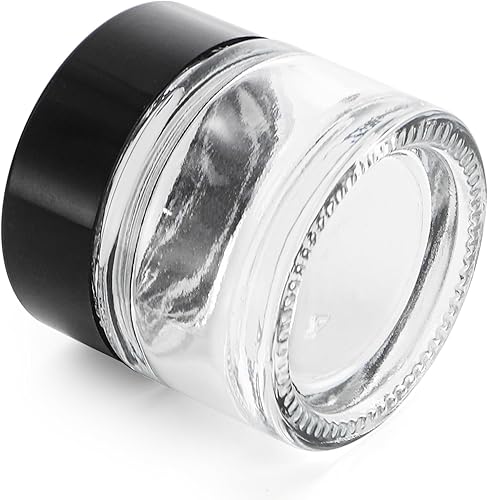 Miniatura 5 de Coloch Paquete de 70 frascos de vidrio de 0.3 onzas líquidas de grosor con tapa hermética, recipiente de bálsamo labial redondo transparente para