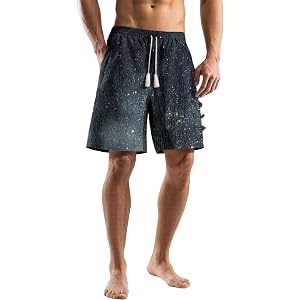 MARSVOVO Trendy Mens Casual Shorts Lounge Soft Drawstring Elastic Wide Leg Pants Vacation Shorts with Pockets