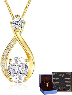1.5CT Moissanite Infinity Pendant Necklace in Gift Box|Anniversary Wedding Gifts for Women Wife Her|S925 Sterling Silver 18K White Gold/Gold Filled|Jewelry for Birthday Christmas Valentines Day