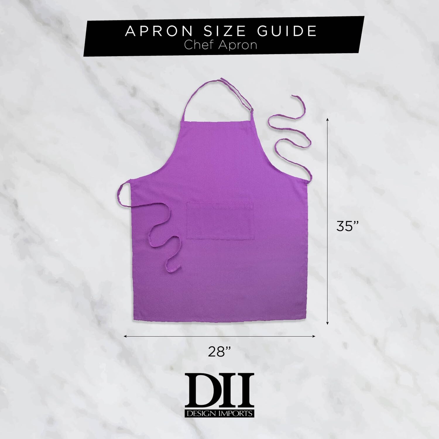 DII Kitchen Collection, Cotton, Nautical Blue, Chef Apron, Lunghezza 32 pollici, Larghezza 28 pollici - Image 4