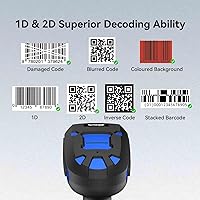 Vista 5 de Alacrity Escáner de Código de Barras Industrial 2D Mejorado con Soporte de Carga Inalámbrica, Distancia de Transmisión de 1968 Pies 433MHz
