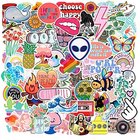 100PCS Cute Stickers for Water Bottles Assorted Funny Vsco Aesthetic Stickers Packs