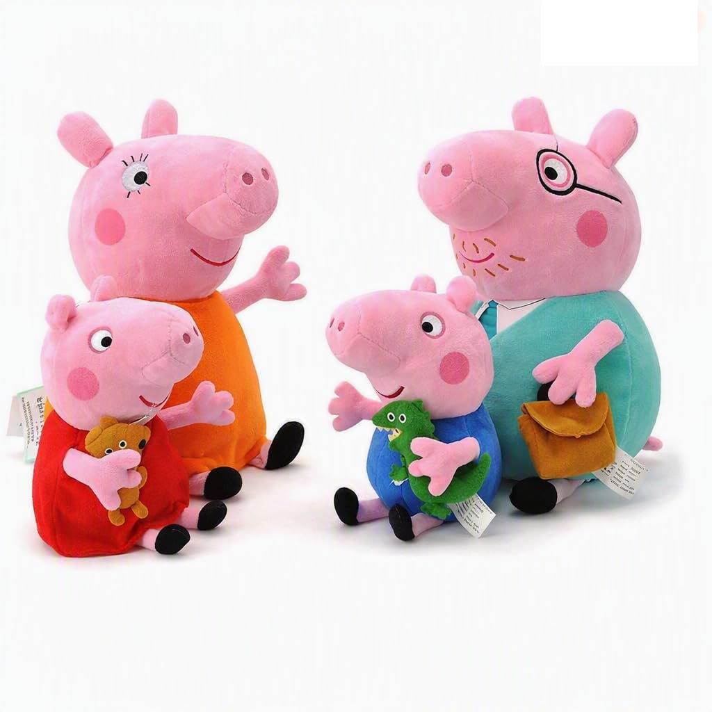 Peppa Pig Family Plush Toy Set – Soft Stuffed Dolls of Peppa, George, Mummy & Daddy Pig | Kids Gift for Play & Collection (4 Pcs, Multicolor)-image-23