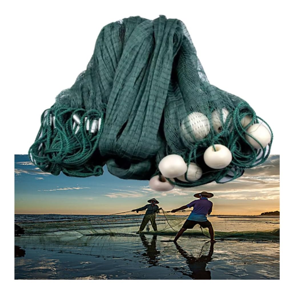 6.6/9.8 Ft Depth 16.4/32.8/49.2/65.6 Ft Length 2/3/4/6 Cm Mesh Size Fishing Drag Cast Net, Beach Seine Fishing Gill Net(H6.6Ft L32.8Ft 1F)