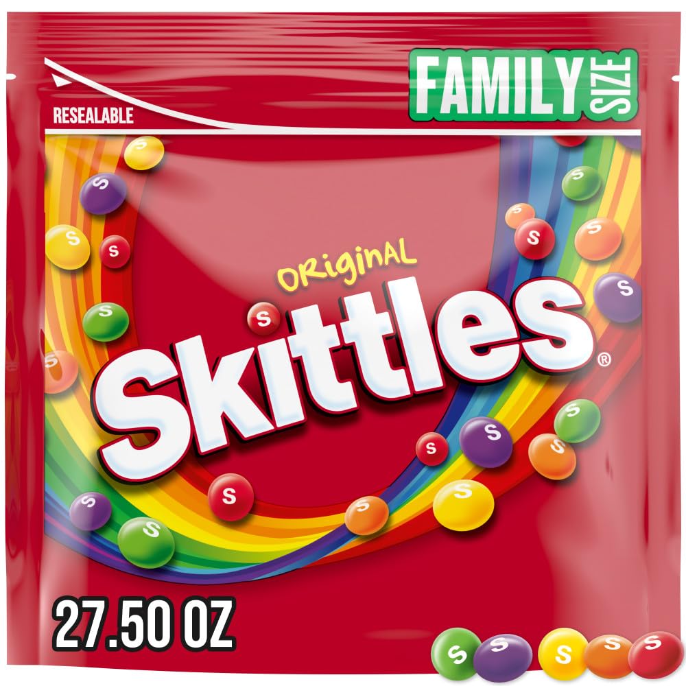 Original Chewy Candy Bulk Rainbow Fruity Candy, Family Size, 27.5 oz Resealable Bag