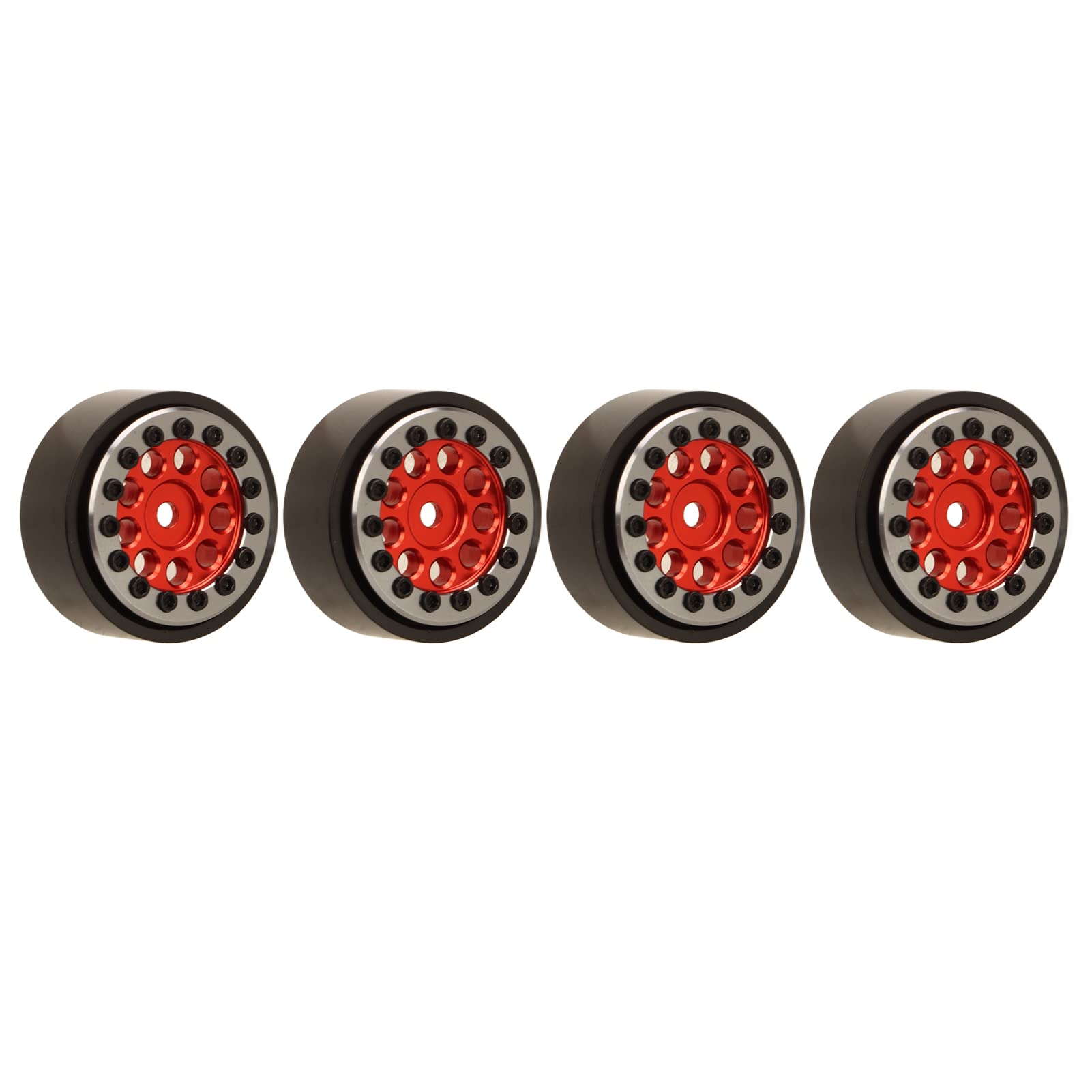 4 PCS Jante de Roue de Voiture RC, Jante de Roue RC Professionnelle, Jantes de Roue RC en Alliage d'Aluminium, Moyeu de Jantes de Voiture RC en Métal pour Voiture RC