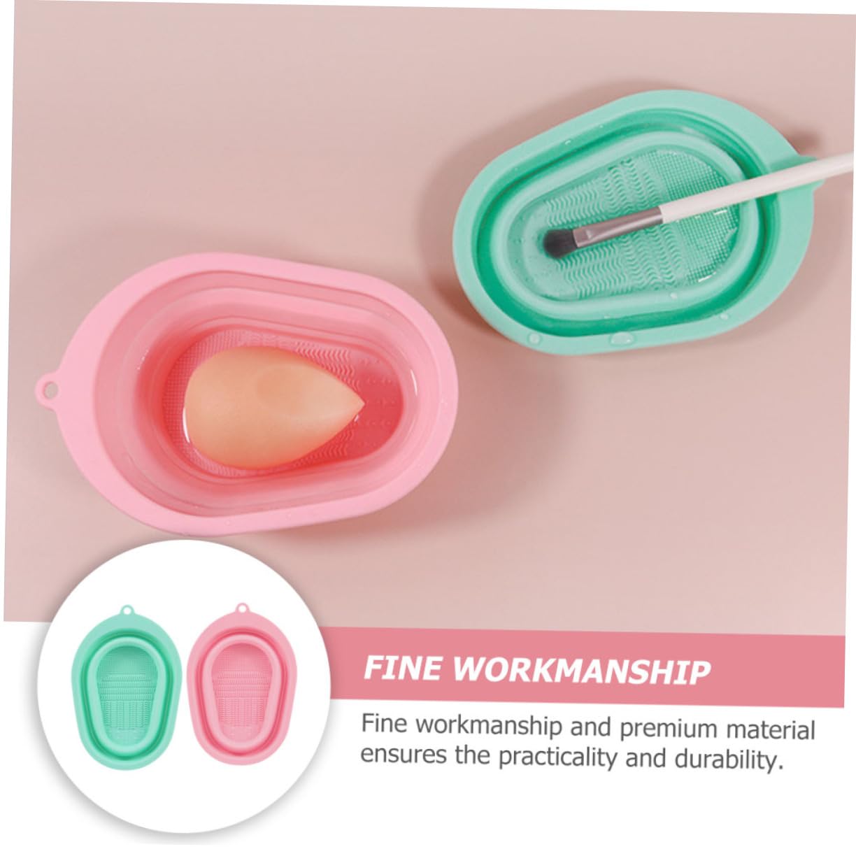 MAGICLULU 3 Set Di Spugna Per La Pulizia Dei Pennelli Da Trucco in Silicone Spazzola Pieghevole Ciotola Per Il Lavaggio Strumento Di Bellezza Scrubber Per Uso Domestico 2 Pezzi * 3