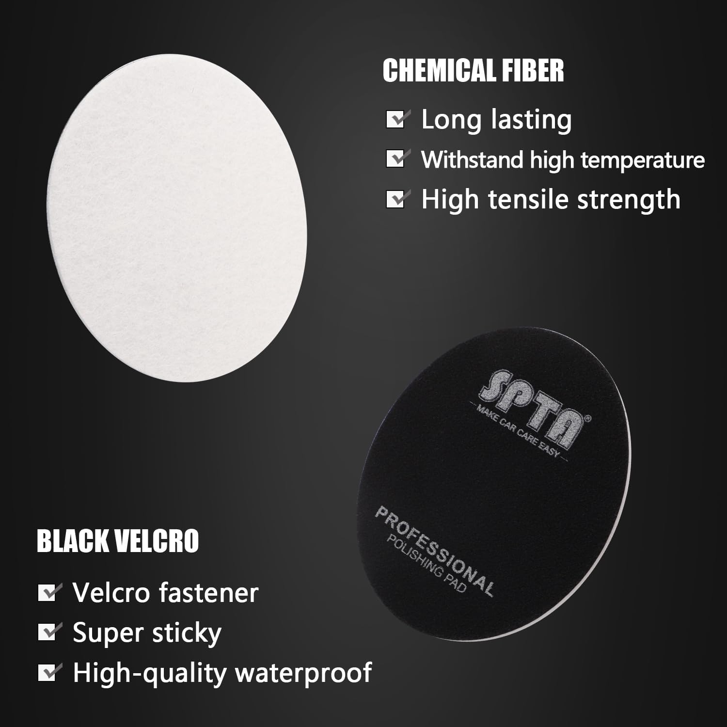 SPTA Pad Per La Lucidatura Del Vetro, 5 piezas 150mm Dischi Lucidanti In Feltro Per La Lucidatura Di Vetro, Marmo, 150mm Tamponi Per Lucidatura Facciamolo Brillare Finestre Più Luminose