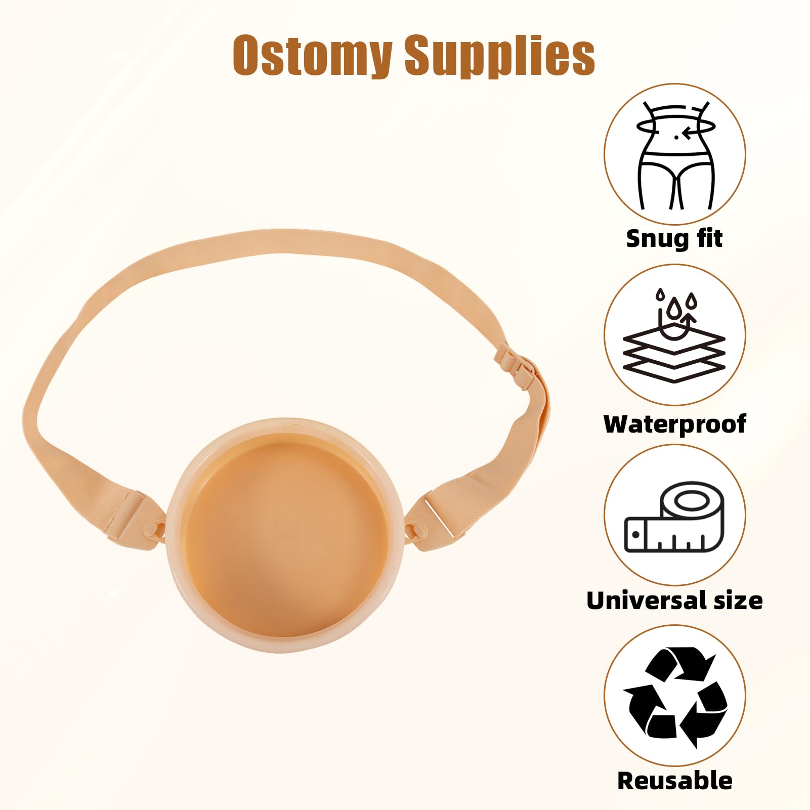 Cubierta De Baño De Ostomía De Estoma, cubierta de baño impermeable con cinturón ajustable ostomía, accesorios bolsas de colostomía