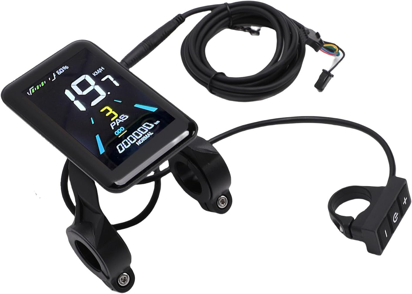 Electric Bike Speedometer Multifunction Color LCD Display Panel Scooter Tracker for Commuting Touring City Riding