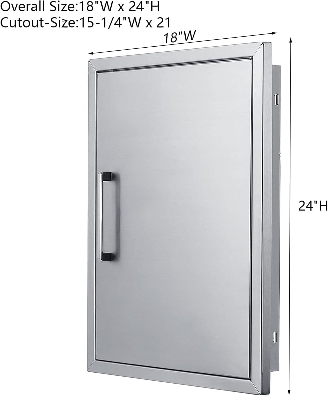 Outdoor Kitchen Doors 18W x 24H Inch, Stainless Steel Doors for Outdoor Kitchens,Ideal for BBQ Island, Grilling Station, Outdoor Cabinet with Flush Mounted BBQ Access Door.