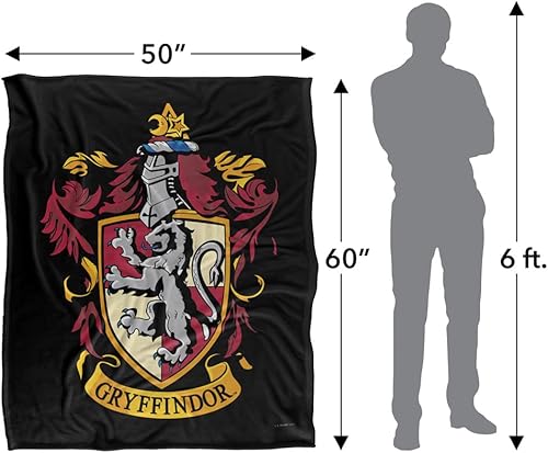 Miniatura 5 de Harry Potter Gryffindor Crest - Manta con licencia oficial de tacto sedoso, súper suave, 50 x 60 pulgadas