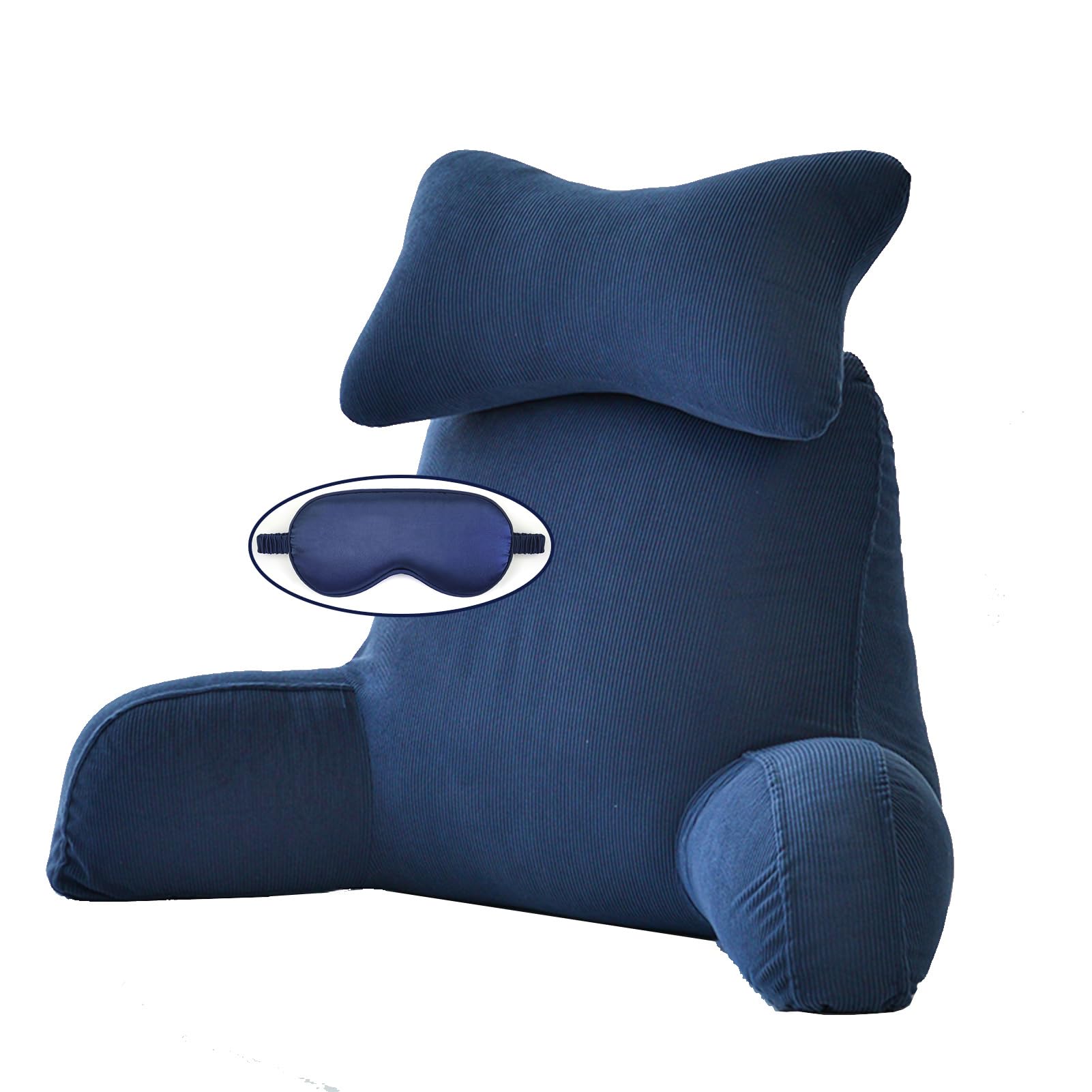 Reading Pillow With Support Neck,Lumbar Support Cushion With Armrests,Bed Rest Pillow,Backrest Lounge Cushion,for Adult Reading Relaxing Watching TV Games