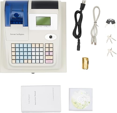 Miniatura 7 de Caja registradora electrónica, cajón de efectivo y monedas de 48 llaves con cabezal de impresión térmica de alta velocidad, operador del sistema POS