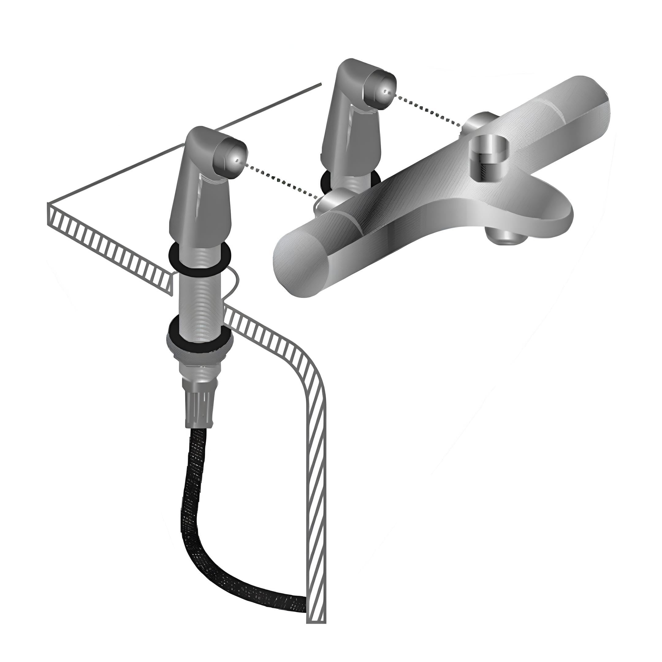 Essebagno Colonnettes raccord bain-douche cuivre brossé