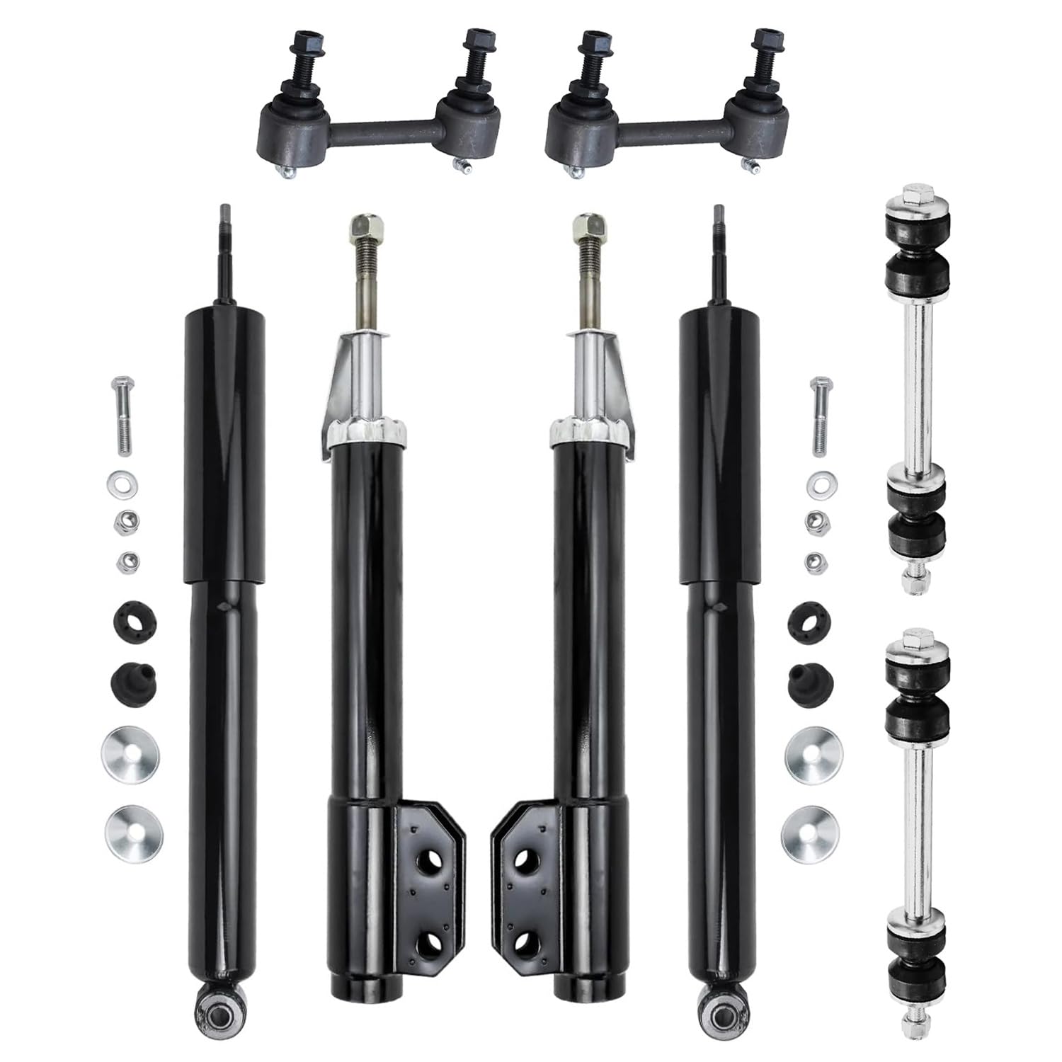 Detroit Axle - 8pc Shock Absorbers Kit for 94-04 Ford Mustang, Front and Rear Shock Absorbers Sway Bar End Links 1994 1995 1996 1997 1998 1999 2000 2001 2002 2003 2004 Replacement