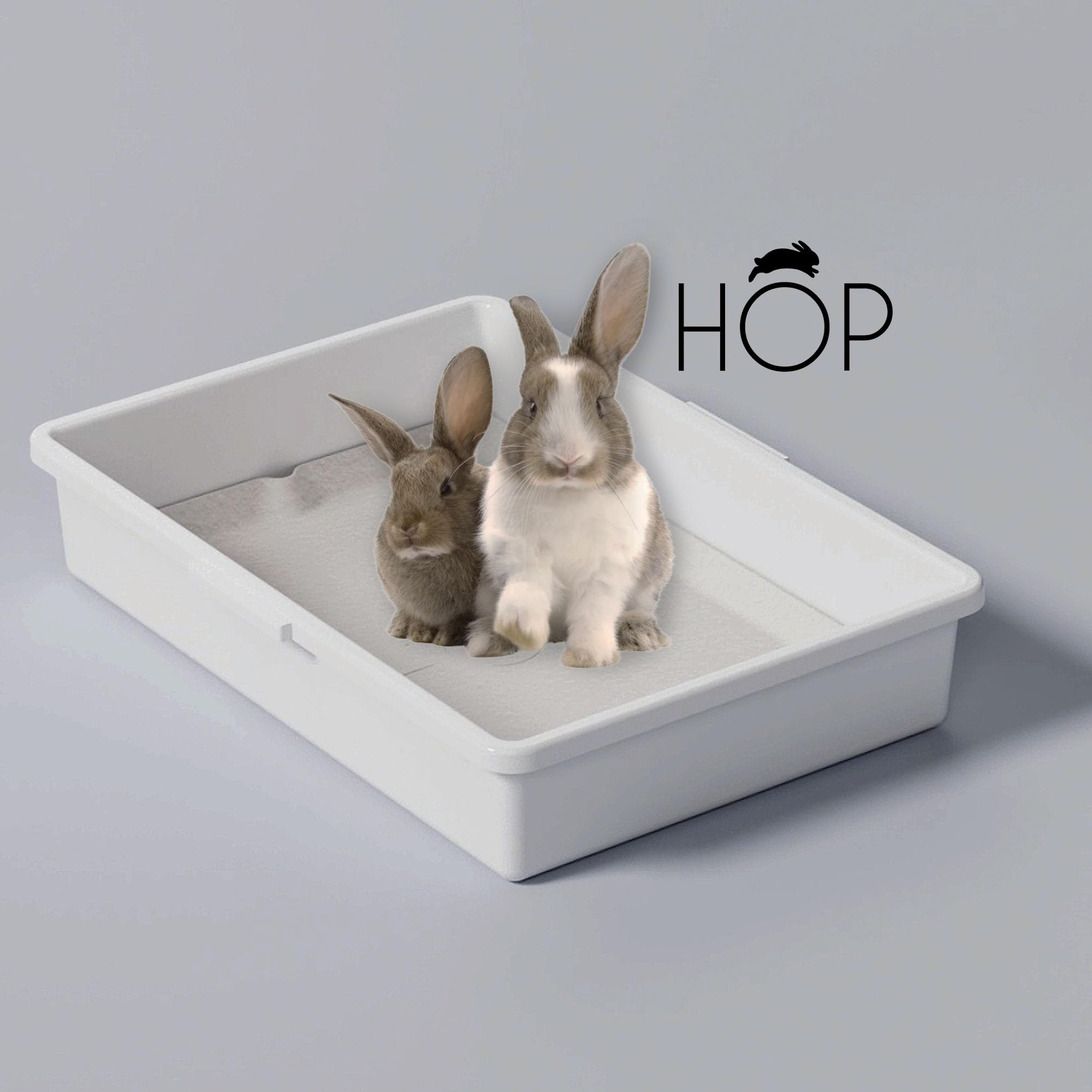 Rabbit Litter Box Enclosure HOP Rabbit Litter Box, Less Mess With
