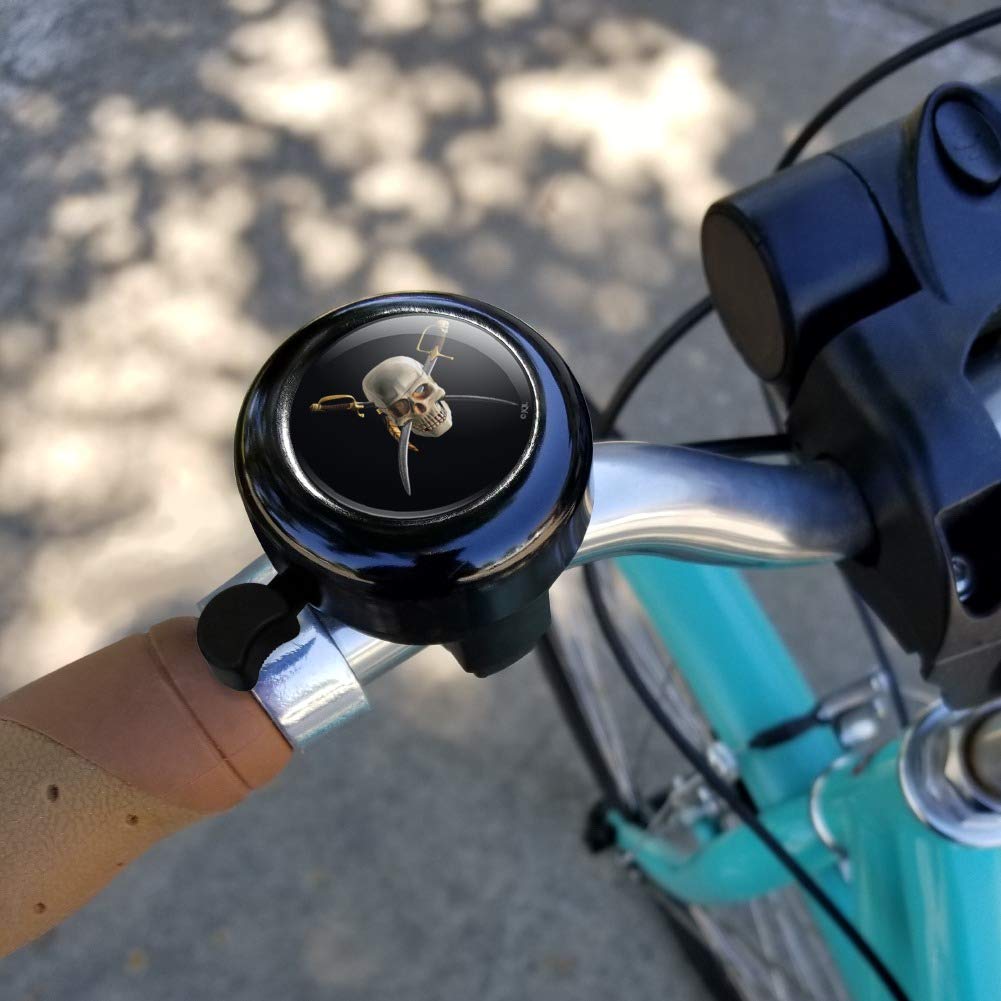 GRAPHICS & MORE Pirate Skull Crossed Swords Patch Bicycle Handlebar Bike Bell