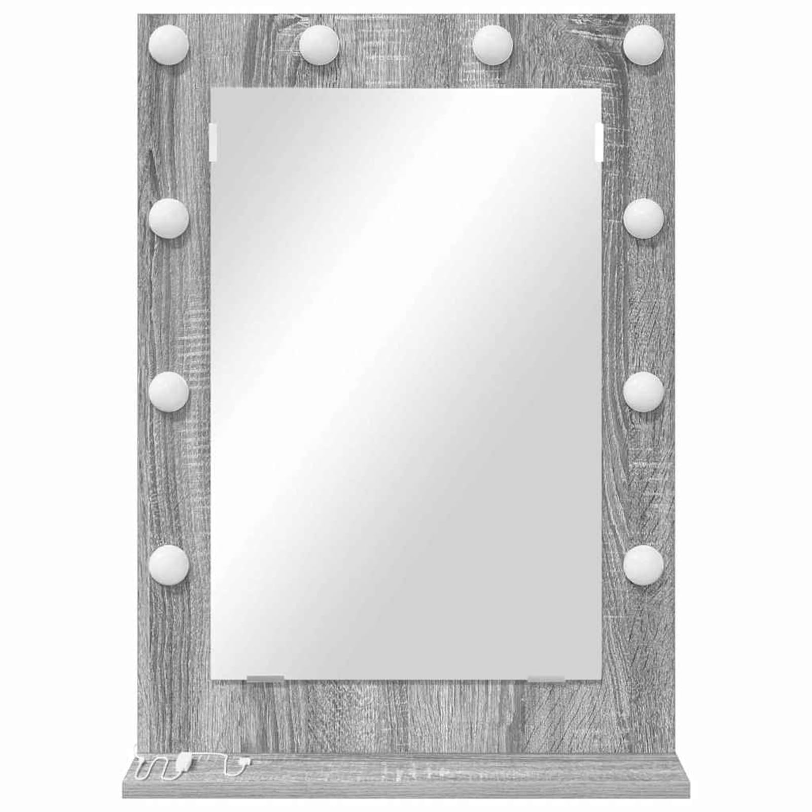 Gecheer Schminkspiegel Grau Sonoma Spanplatte, Glas 70 x 50 x 18 cm, Deko Spiegel Bathroom Mirror für Badezimmer Make-up Rasur Wohnung Hotel868338