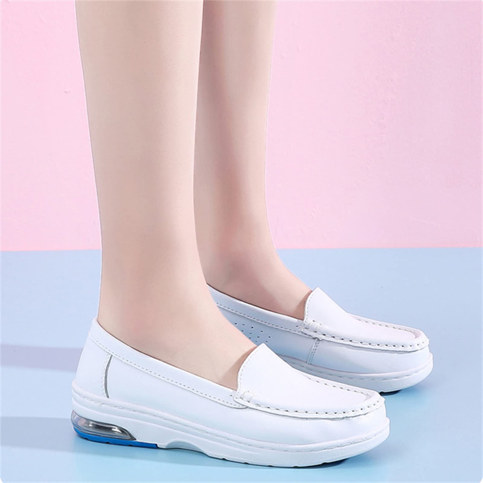 Mocasines De Cuña Mujer, Zapatos De Servicio De Enfermería De Trabajo Cómodos Zapatos para Caminar con Plataforma Antideslizante