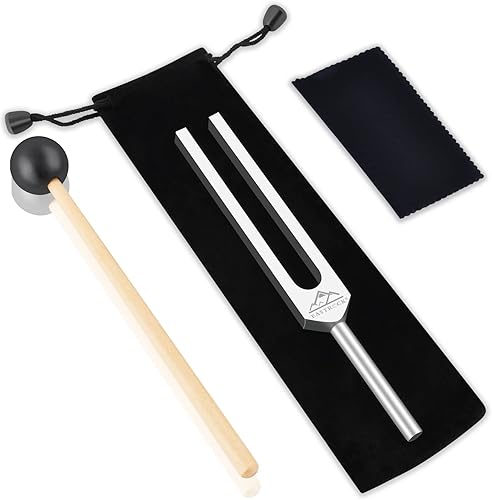 Miniatura 8 de EASTROCK Diapasón de 528 Hz con martillo de silicona y paño de limpieza, nerviosensorial de grado clínico para una curación perfecta, instrumento