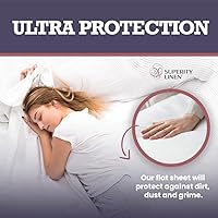 Vista 4 de Superity Linen Sábana encimera tamaño individual para cama, 100% algodón, duradera y cómoda con 200 hilos, suave, transpirable y acogedora (66 x 96)