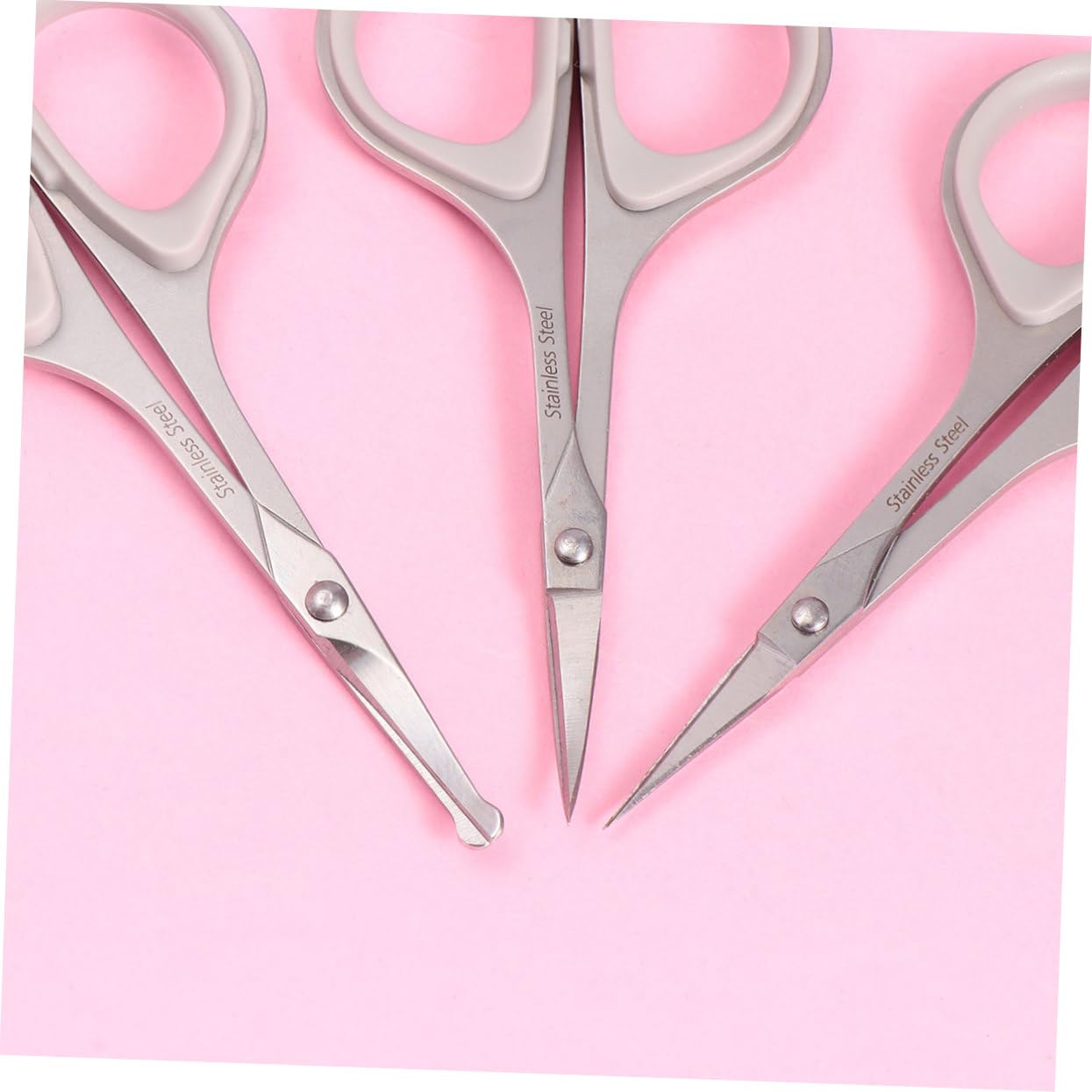 Ipetboom 9piezas Tijeras De Acero Inoxidable Para Cuidado Personal Recortador De Vello Nasal Tijeras Para Cejas y Vibrissa Diseño Seguro y Preciso
