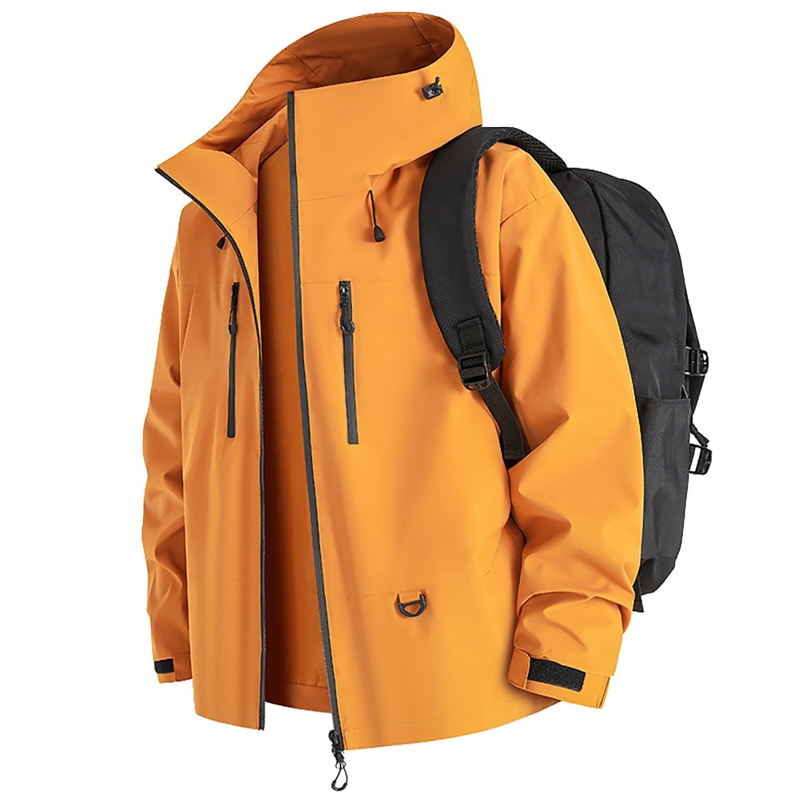 Generisch Giacca antipioggia da donna, leggera, oversize, lunga, a vento, impermeabile, traspirante, per tutti i giorni, ufficio, vacanze