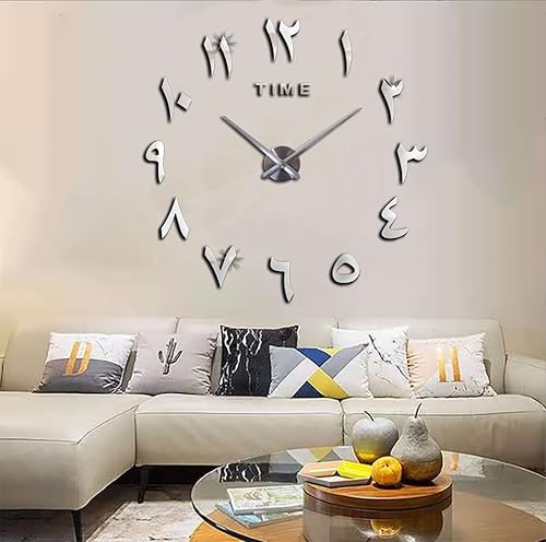 Miniatura 1 de FASHION in THE CITY Relojes de pared Silenciosos Movimiento sin tictac Decoración de pared HogarOficinaHotelBarRestauranteAula Relojes (Plata)