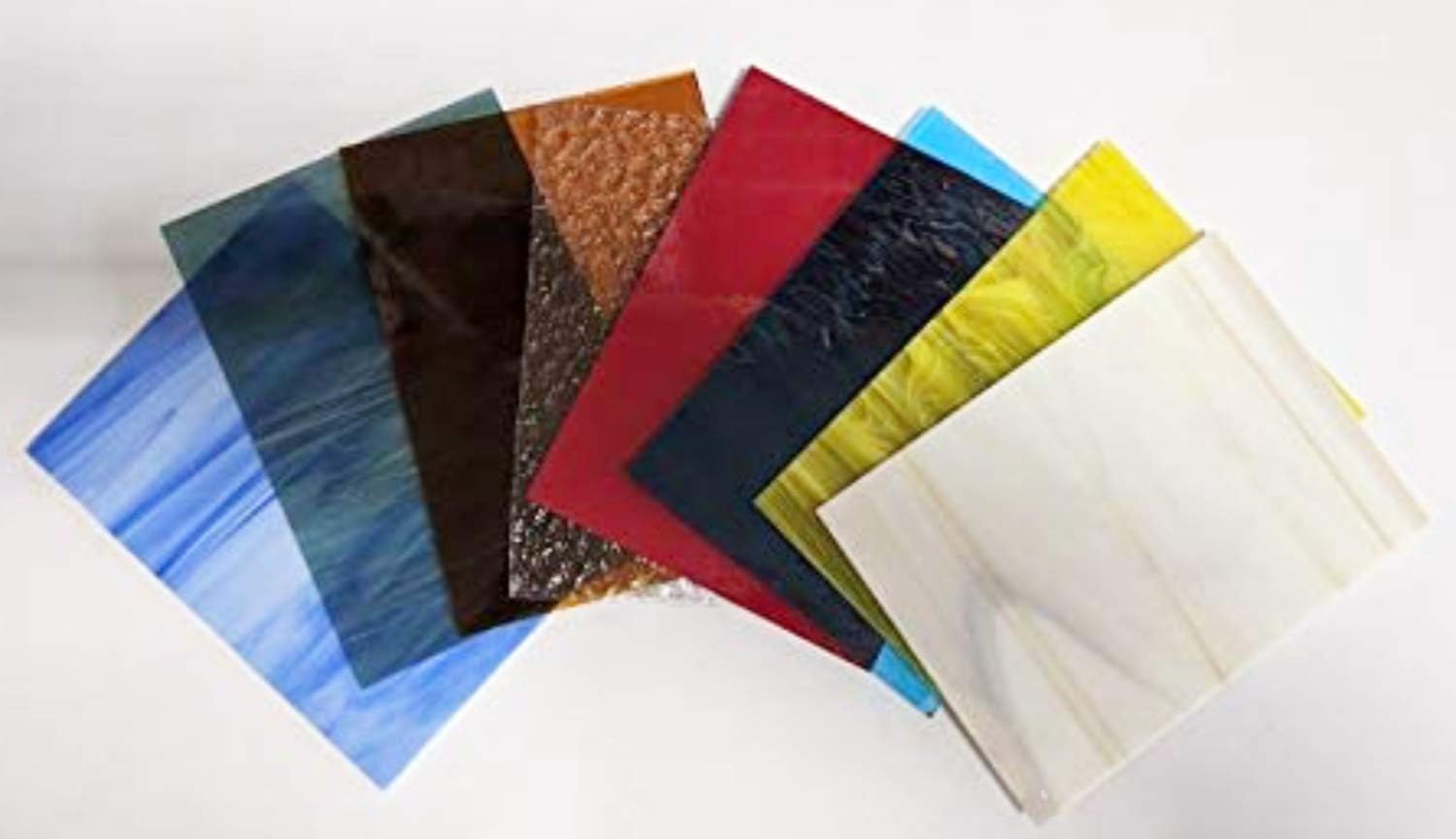 6"x8" Variety Stained Glass Pack-(8 Sheets) by BiNARi Glass Studio
