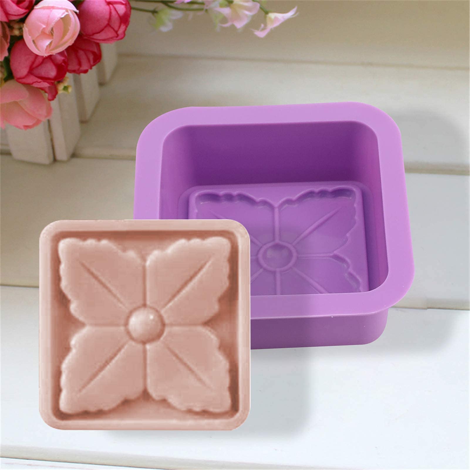2 Stampi Rettangolari In Silicone Per Sapone, Torte, Mousse - 22,5x21 Cm - Riutilizzabili
