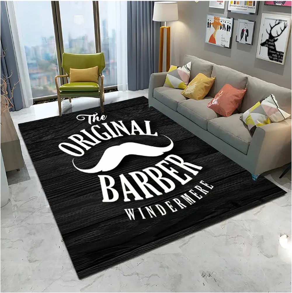 Tapis de sol Barber Shop Crâne Vintage pour créer un coin salon rétro unique