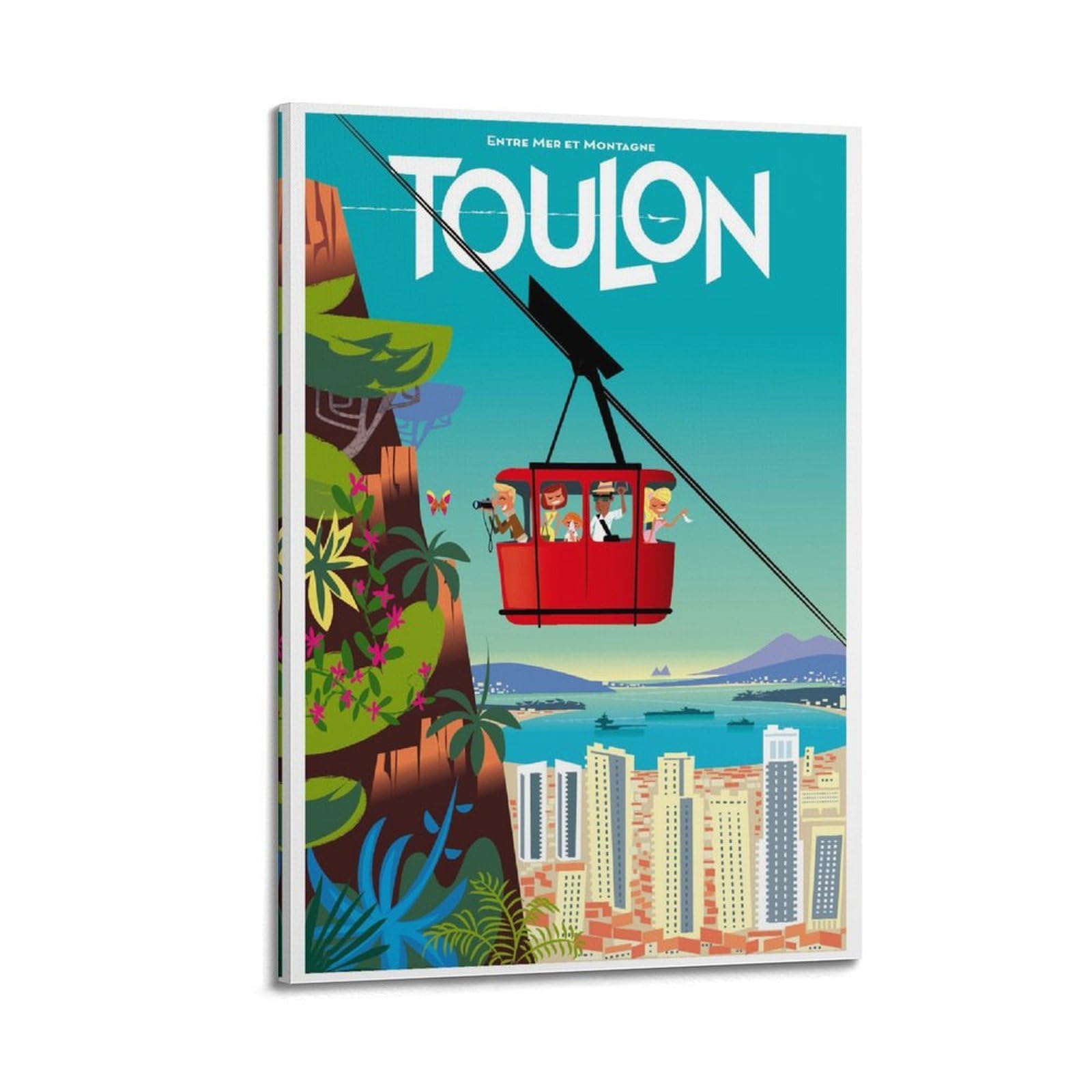 DLJGDS Vintage Poster Toulon Decorative Painting Canvas Wall Posters And Modern Family Bedroom Decor 24x36inch(60x90cm)