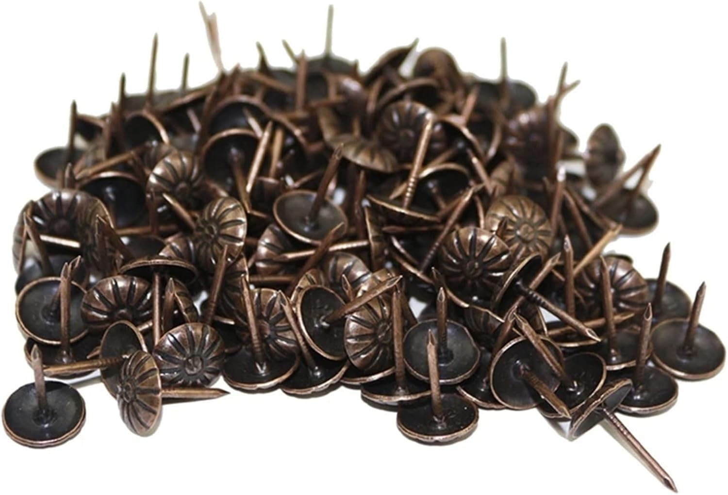 Upholstery Tacks 1000 Pcs Upholstery Tacks Antique Furniture Decorative Nails Doornail Hardware For Fabric Securing(Red bronze)