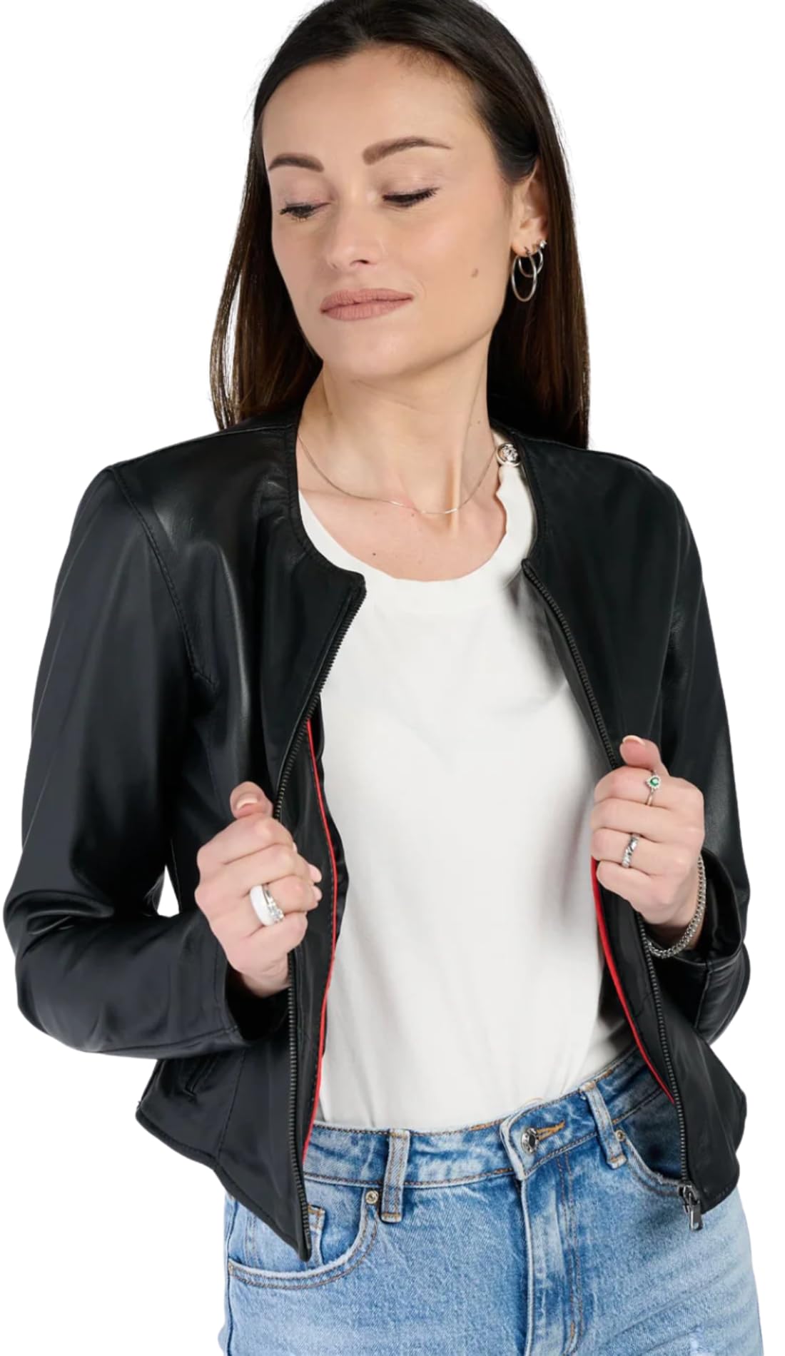 BARONE giubbotto pelle donna estivo - giacca pelle corta donna - vera pelle Made in italy IRENE CORTO