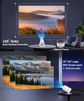 Magcubic Mini Beamer 4K Unterstützt Android 14 Smart Projector 5G WiFi 6 BT 5.4 Mini Projektor Full HD 1080P Unterstützt 200ANSI 8000L Auto Horizontal Trapezoid Correction (weiß)