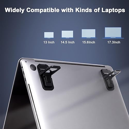 Miniatura 5 de Mini soporte portátil para teclado de computadora de escritorio, elevador de teclado de aleación de zinc con 2 ángulos ajustables, elevador plegable