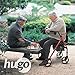 Hugo Mobility 700-961 Foldable Rollator Walker with Seat and Saddle Bag, Red