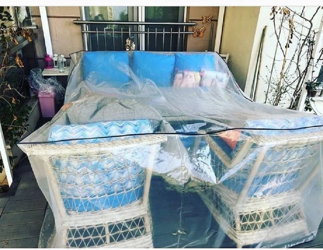 DÜŞLER EV TEKSTİLİ 150 * 250 Bahçe Mobilya Koruma Örtüsü Şeffaf